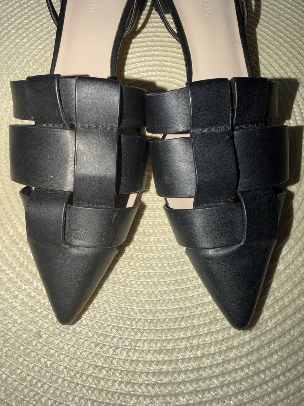 Charles & Keith Black Woven Pointed Slingback Flats Size 39 - Picture 4 of 6